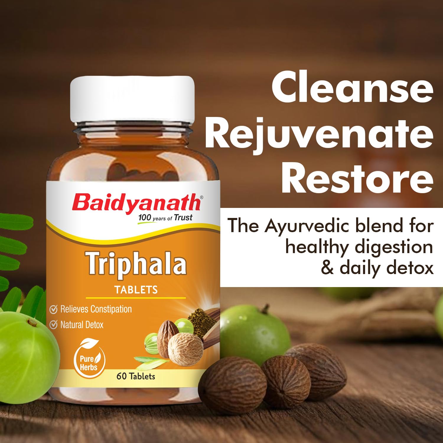 Baidyanath Ayurved Triphala 60 Tablets (500 mg per Serving) – view 3