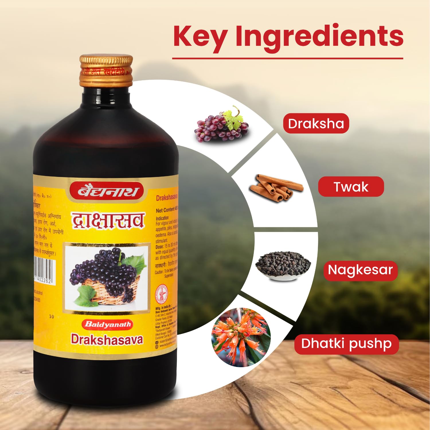 Baidyanath Ayurved Drakshasava 450 ml – view 5