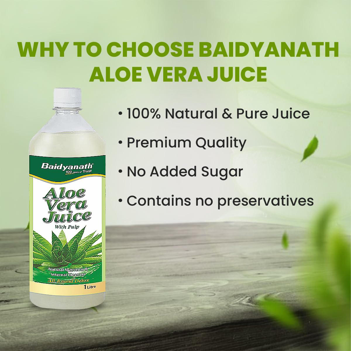 Baidyanath Ayurved Aloe Vera Juice 1L – view 4