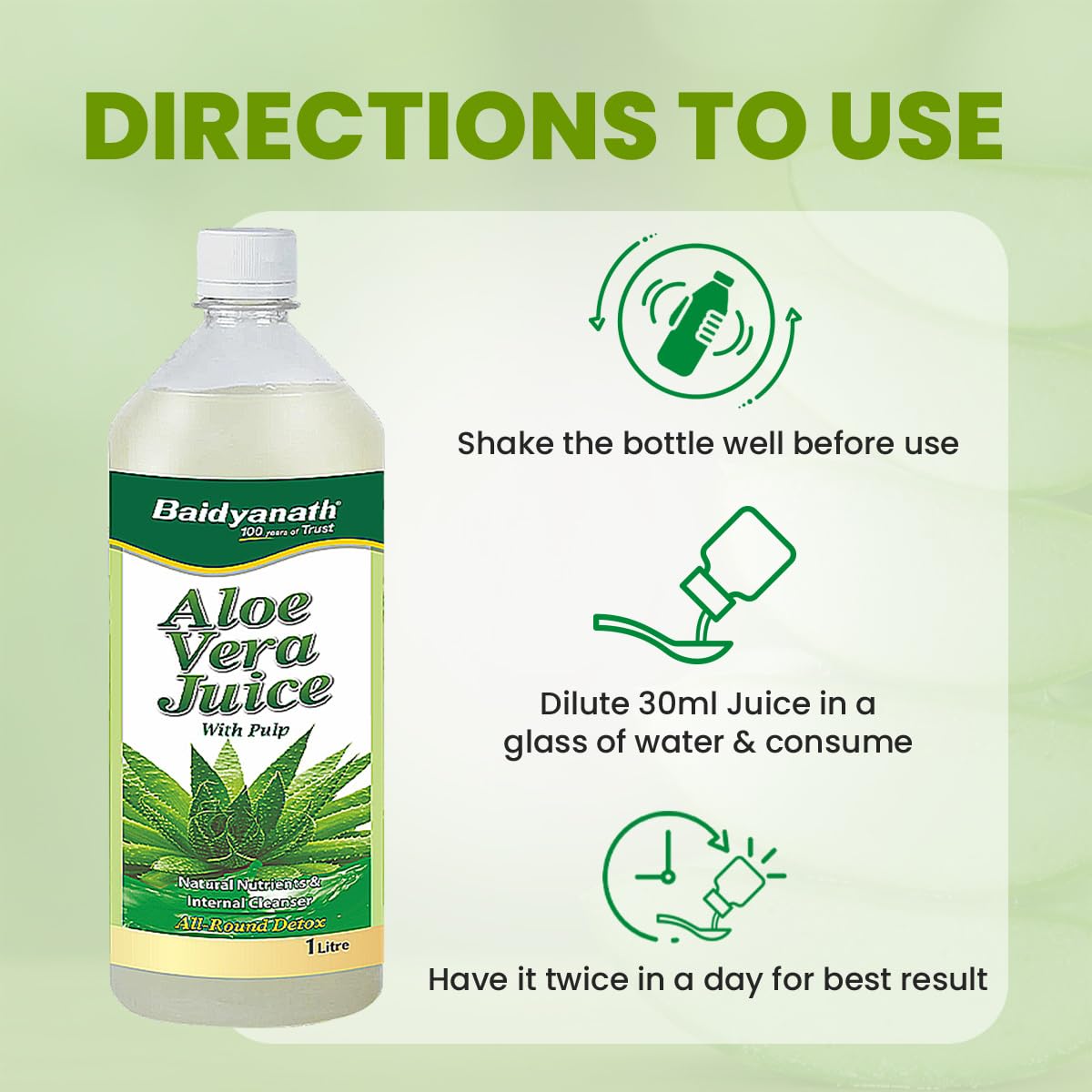 Baidyanath Ayurved Aloe Vera Juice 1L – view 6
