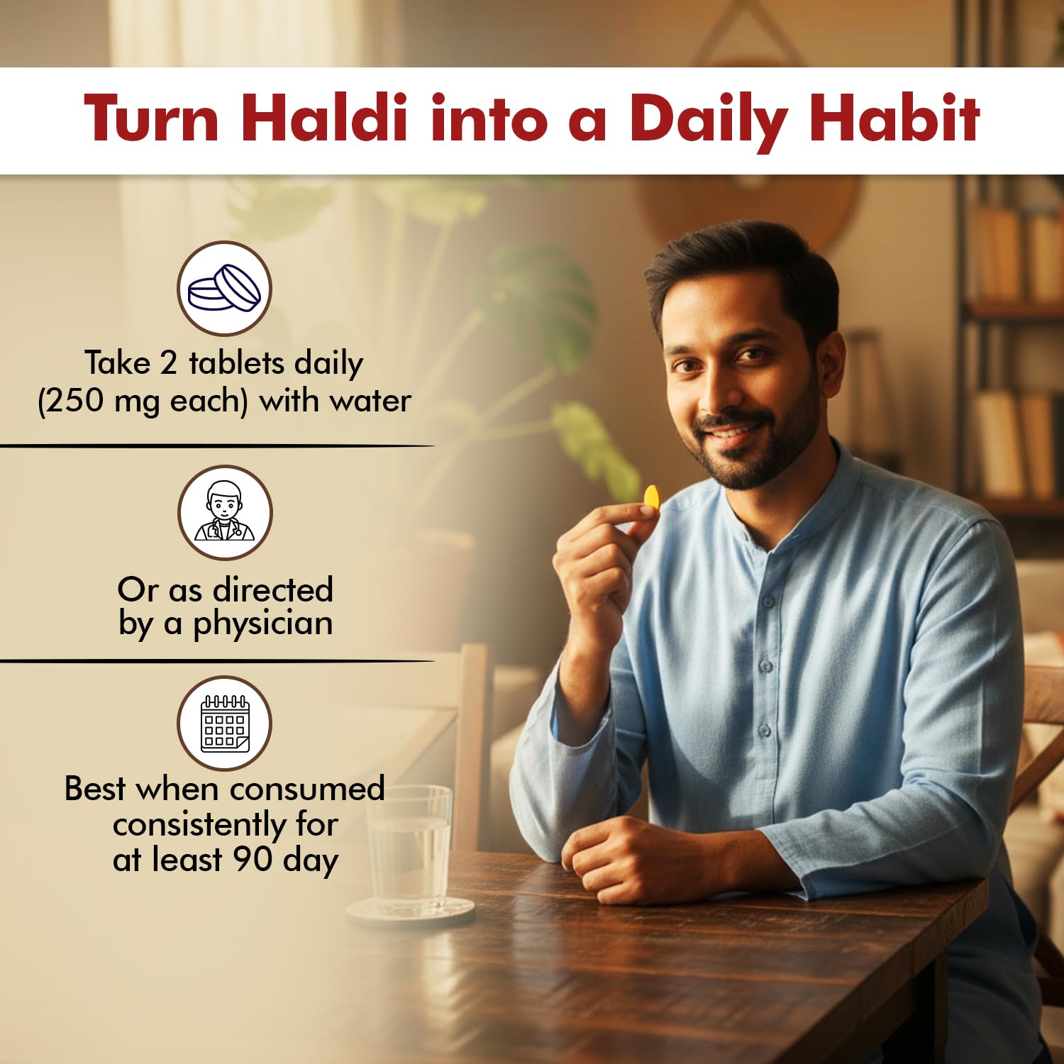 Baidyanath Ayurved Turmeric Tablets with Natural Haldi Extract, 60 Tablets – view 7