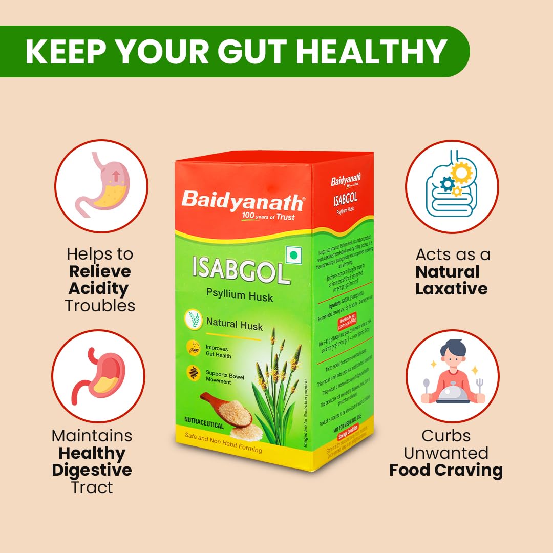 Baidyanath Ayurved Isabgol Psyllium Husk Powder 200 g – view 5