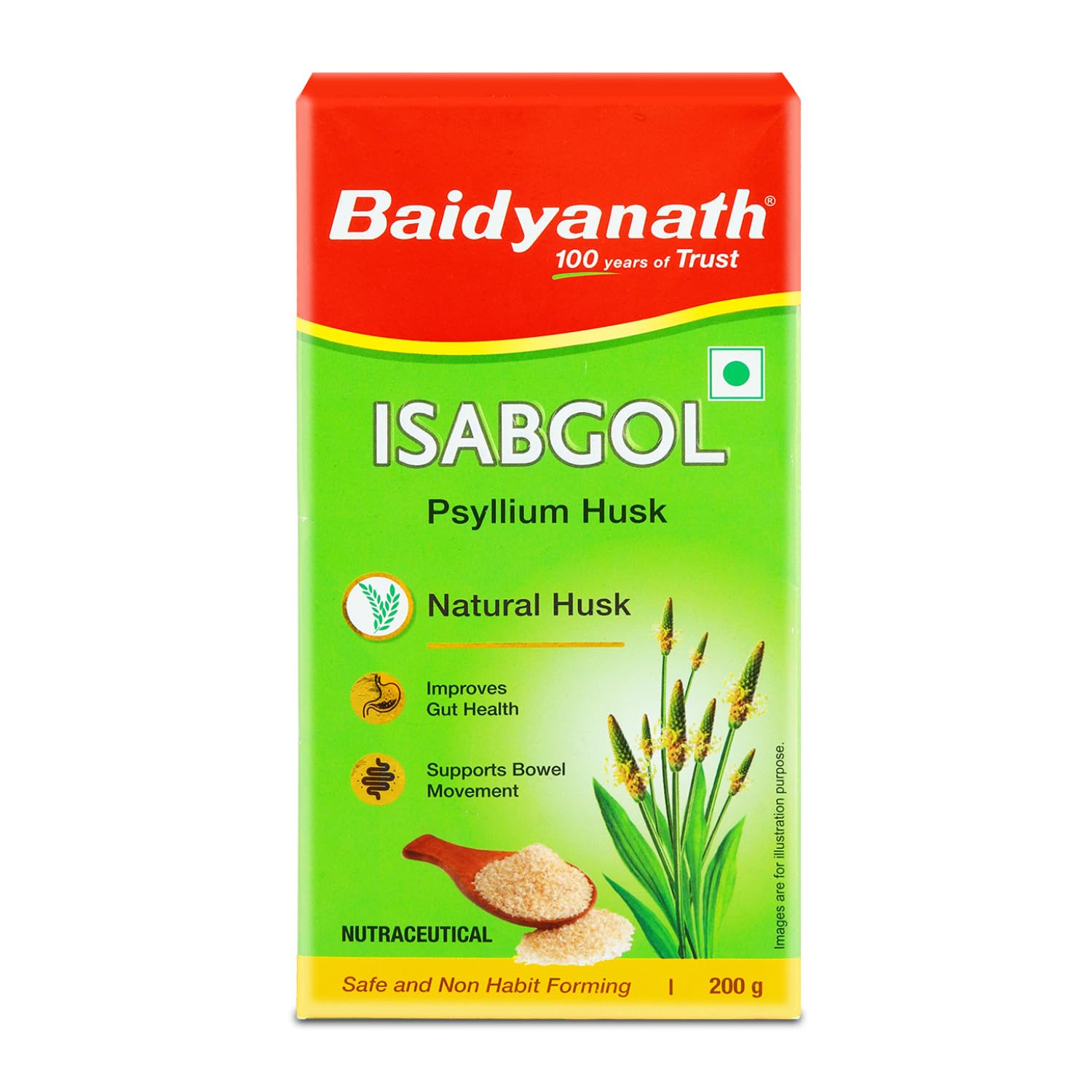 Baidyanath Ayurved Isabgol - Psyllium Husk Powder - 200gm | Healthy Digestive Tract | Rich Source Of Dietary Fibre, Gluten Free | Effectively Relieves Constipation | Supplement For Digestion