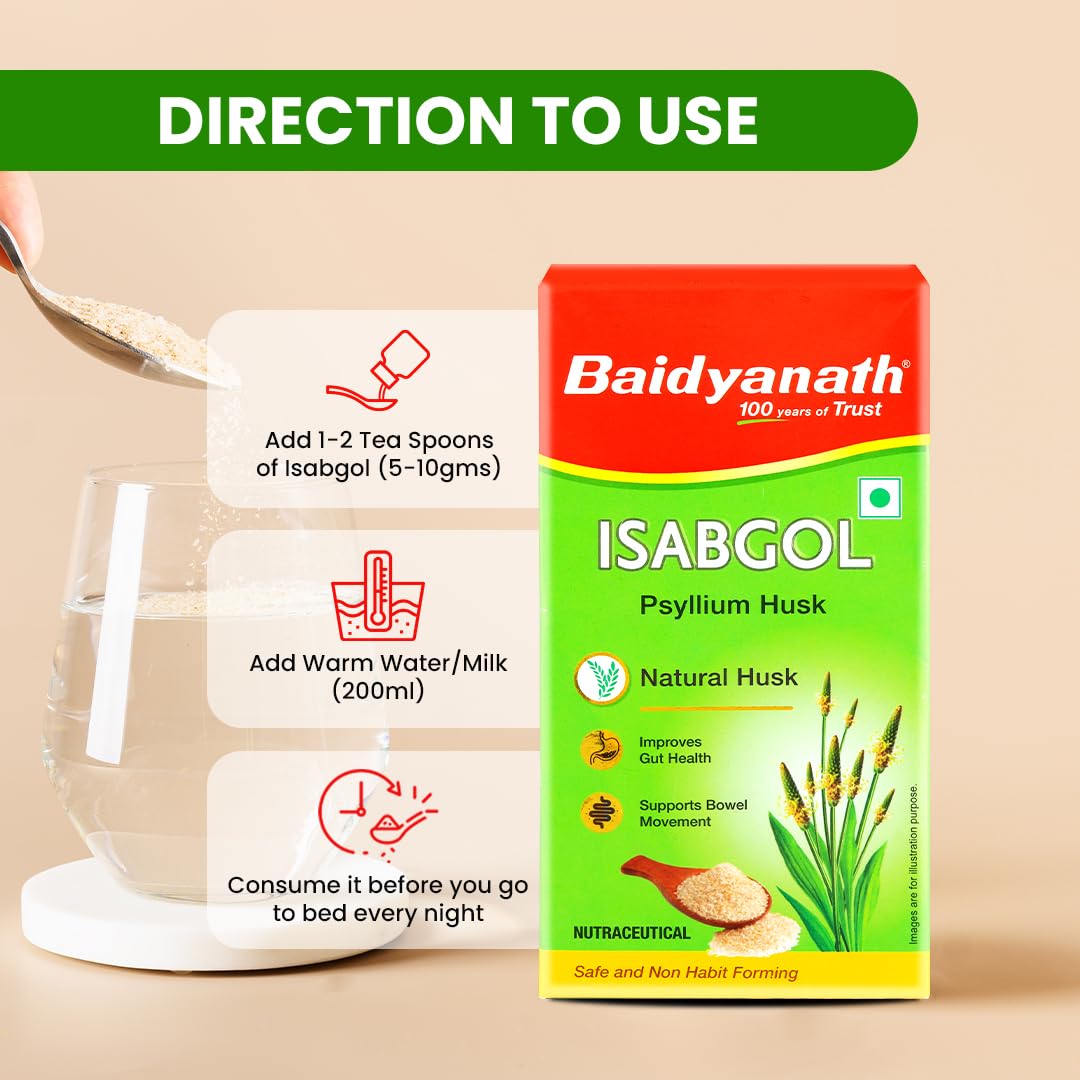 Baidyanath Ayurved Isabgol Psyllium Husk Powder 200 g – view 7