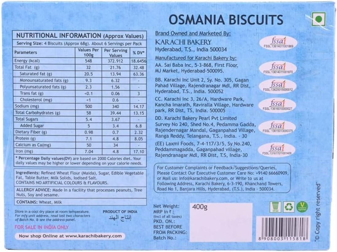 Karachi Bakery Osmania Biscuits, 400g – view 2