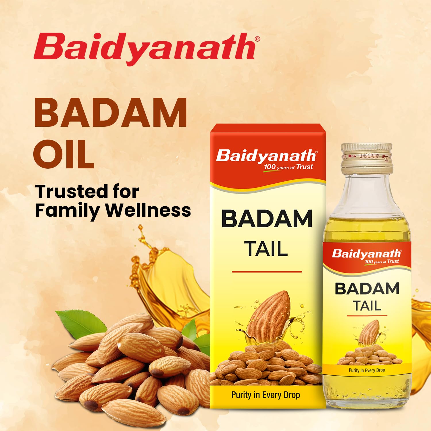 Baidyanath Ayurved Badam Tail 100ml - Sweet Almond Oil – view 2
