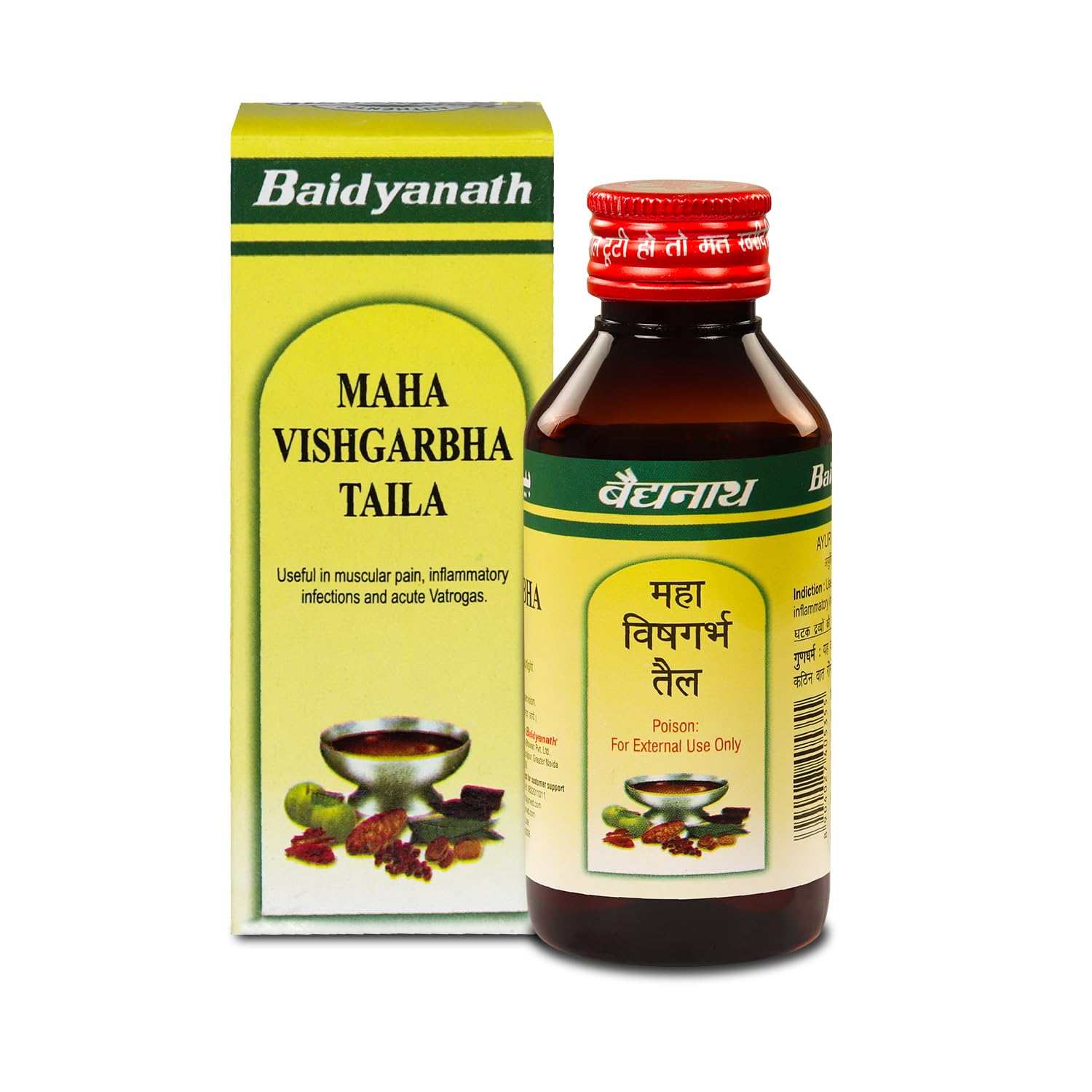 Baidyanath Ayurved Mahavishgarbh tail Helps in Mascular pain, inflammatory infections and acute vatrogas 100 ml