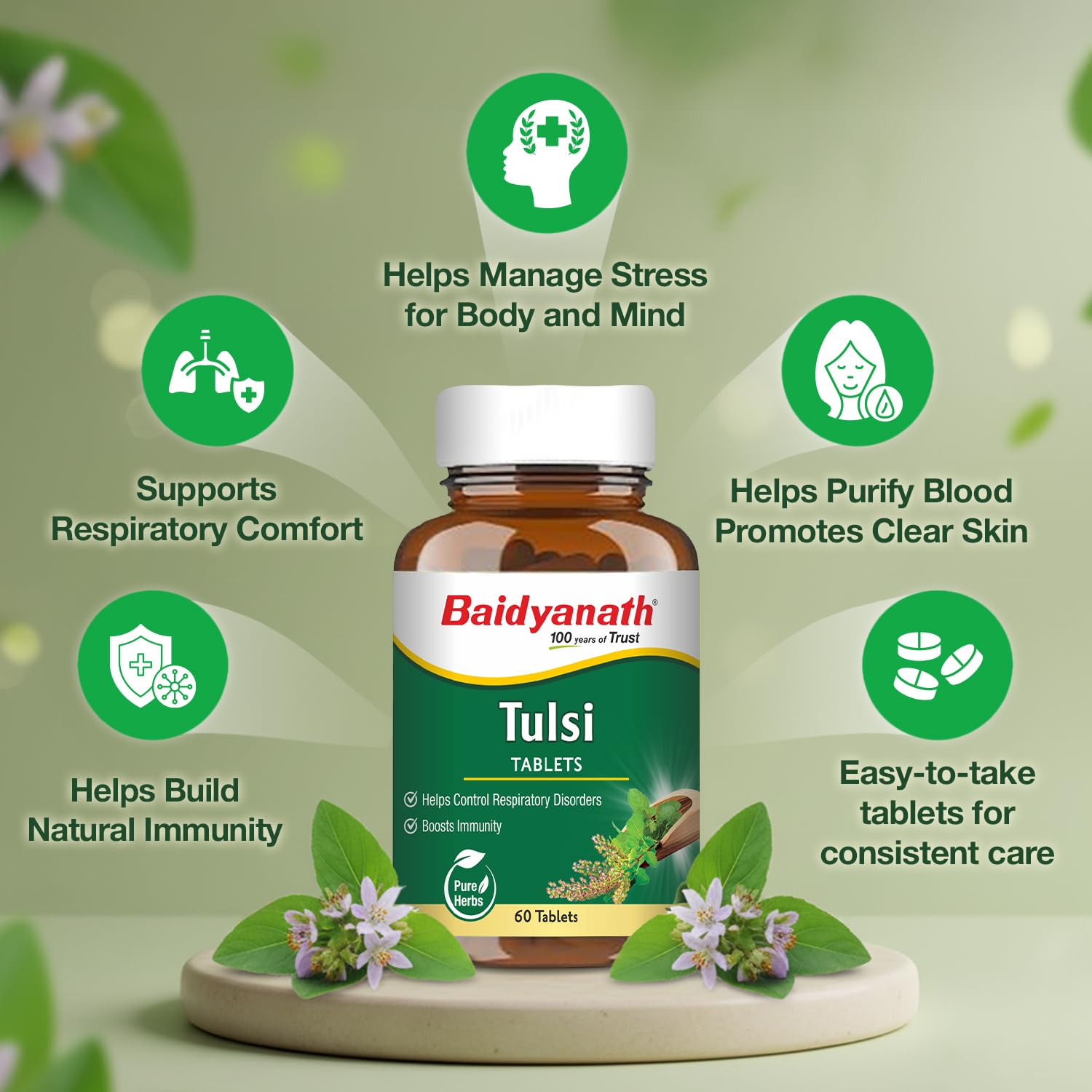 Baidyanath Ayurved Tulsi Tablets, 60 Count – view 5