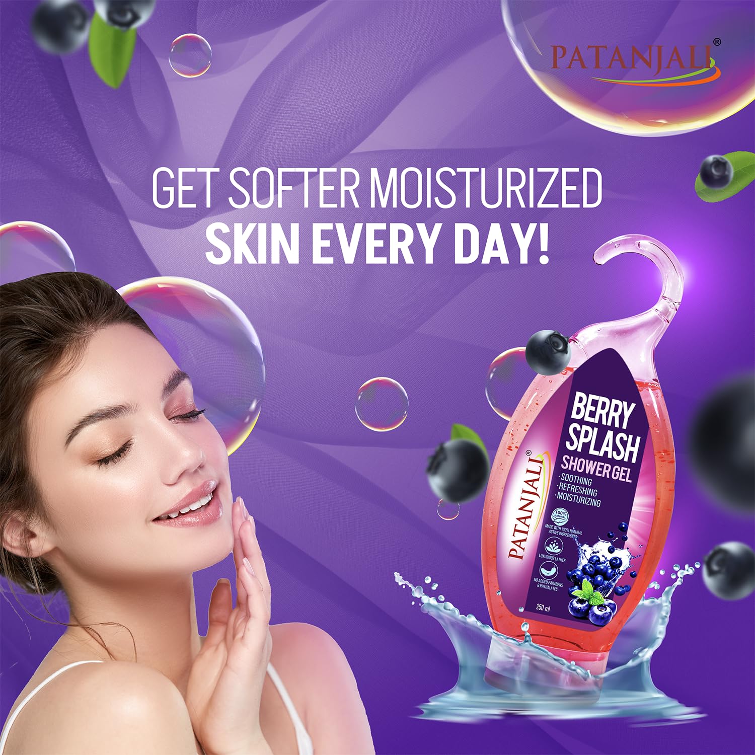 Patanjali Berry Splash Shower Gel with Aloe Vera, 250 ml (Pack of 3) – view 5