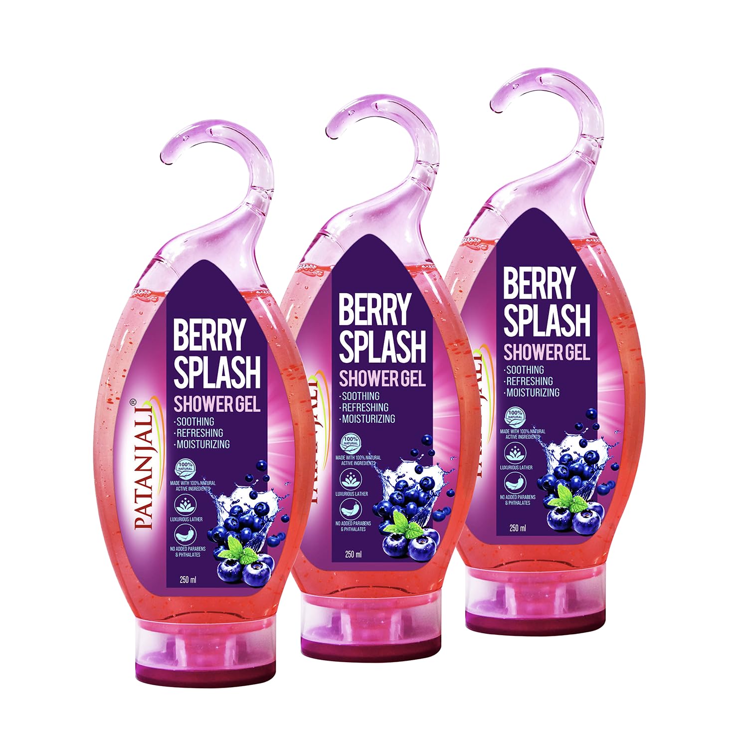 Berry Splash shower gel bottle set with aloe vera by Patanjali