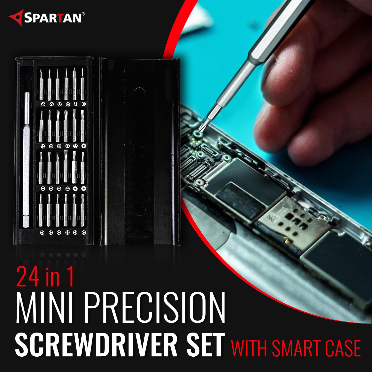 SPARTAN 24-in-1 Mini Precision Screwdriver Set with Case, Magnetic Head – view 6