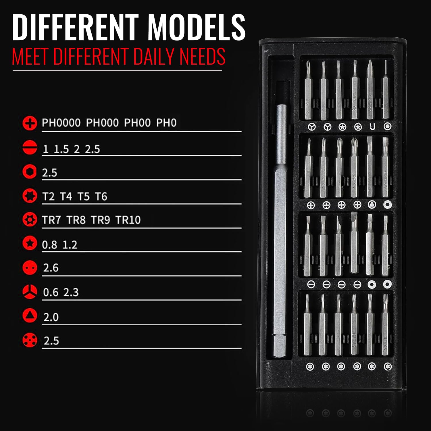 SPARTAN 24-in-1 Mini Precision Screwdriver Set with Case, Magnetic Head – view 7