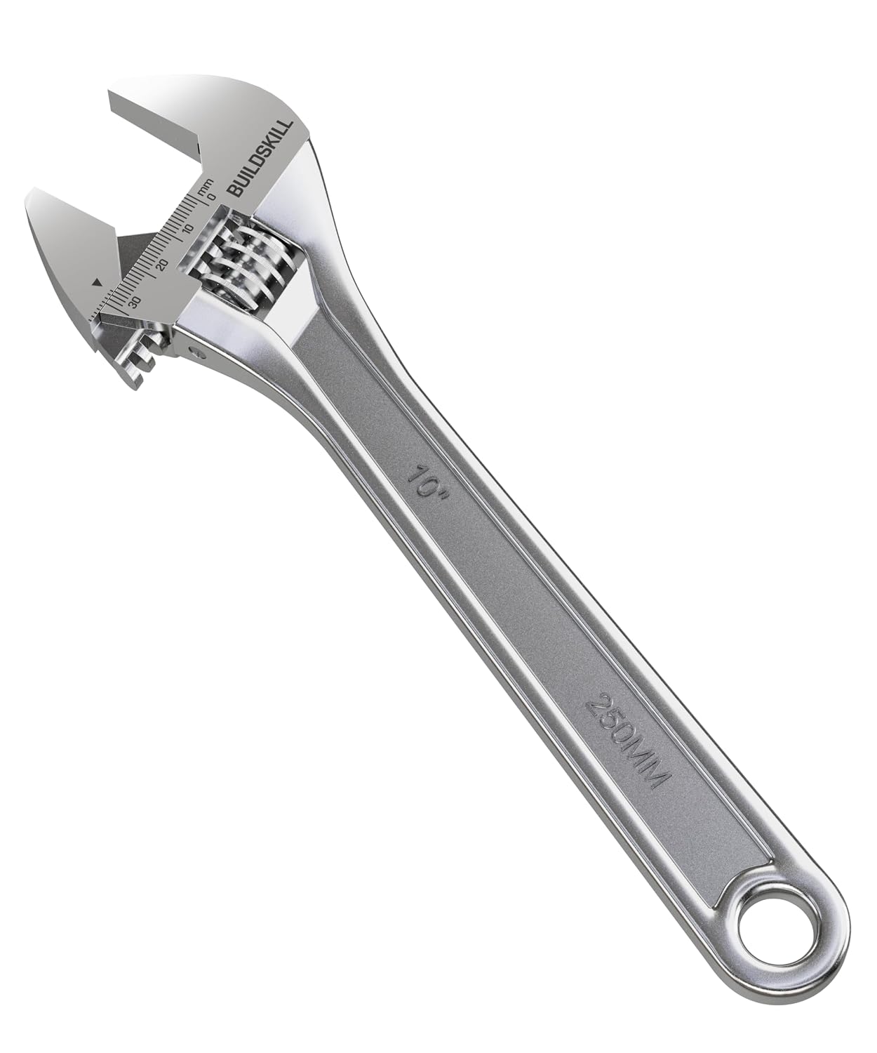 BUILDSKILL 10" 250mm Adjustable wrench | Chrome vanadium steel | Professional & home use | Single sided | Rust resistant plumbing tools | Adjustable spanner with lasered scale (6 months warranty)