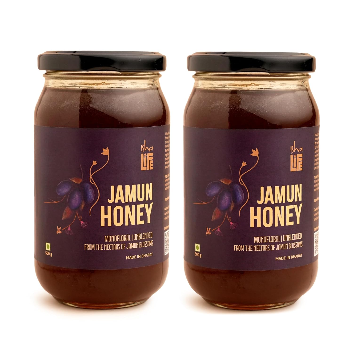 Isha Life Jamun Honey | Unblended & Monofloral Honey | 500 g | Pack of 2