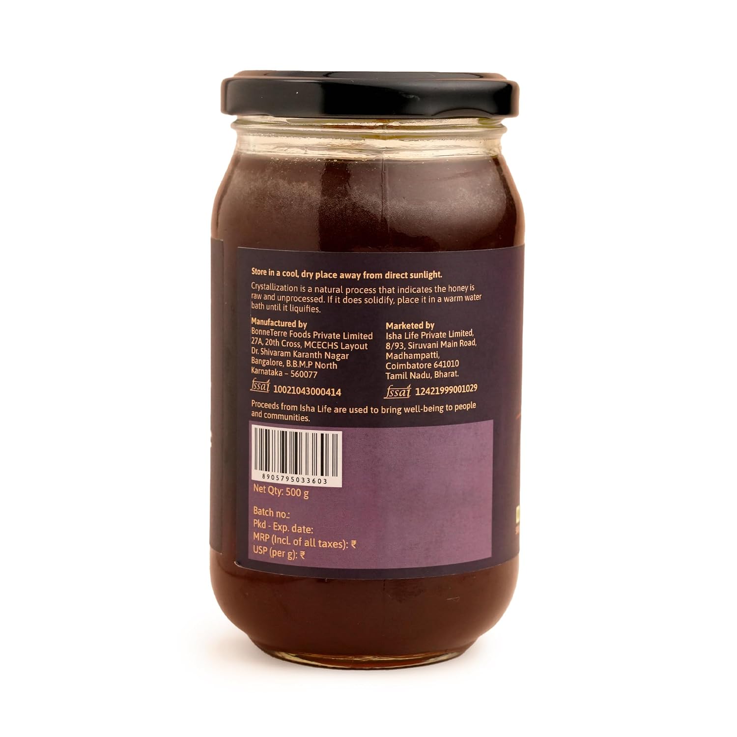 Isha Life Jamun Honey, Unblended Monofloral Honey, 500 g (Pack of 2) – view 2