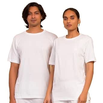 Isha Life Organic Cotton Unisex T-Shirt | Combo Pack of 2 (White)