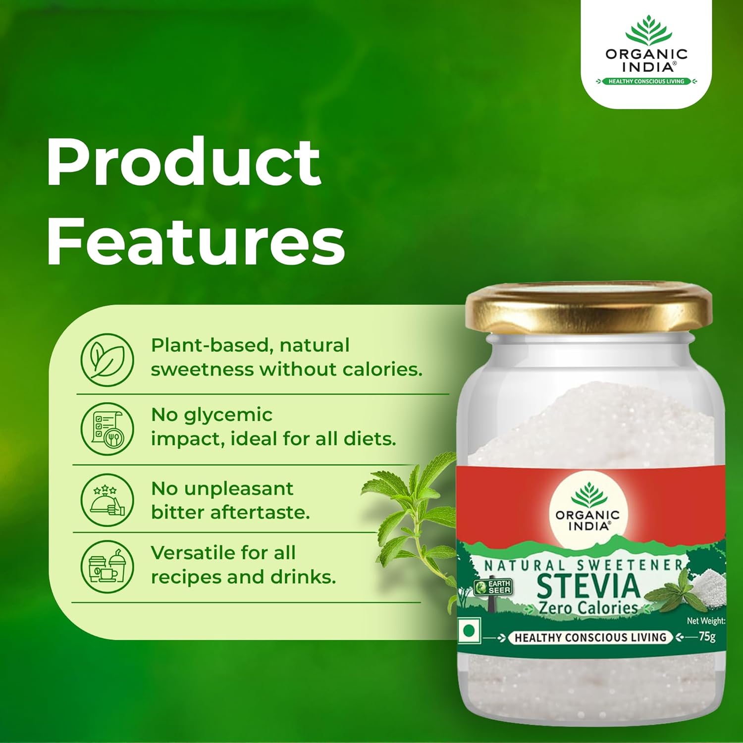 Organic India Stevia Powder 75 g – view 4