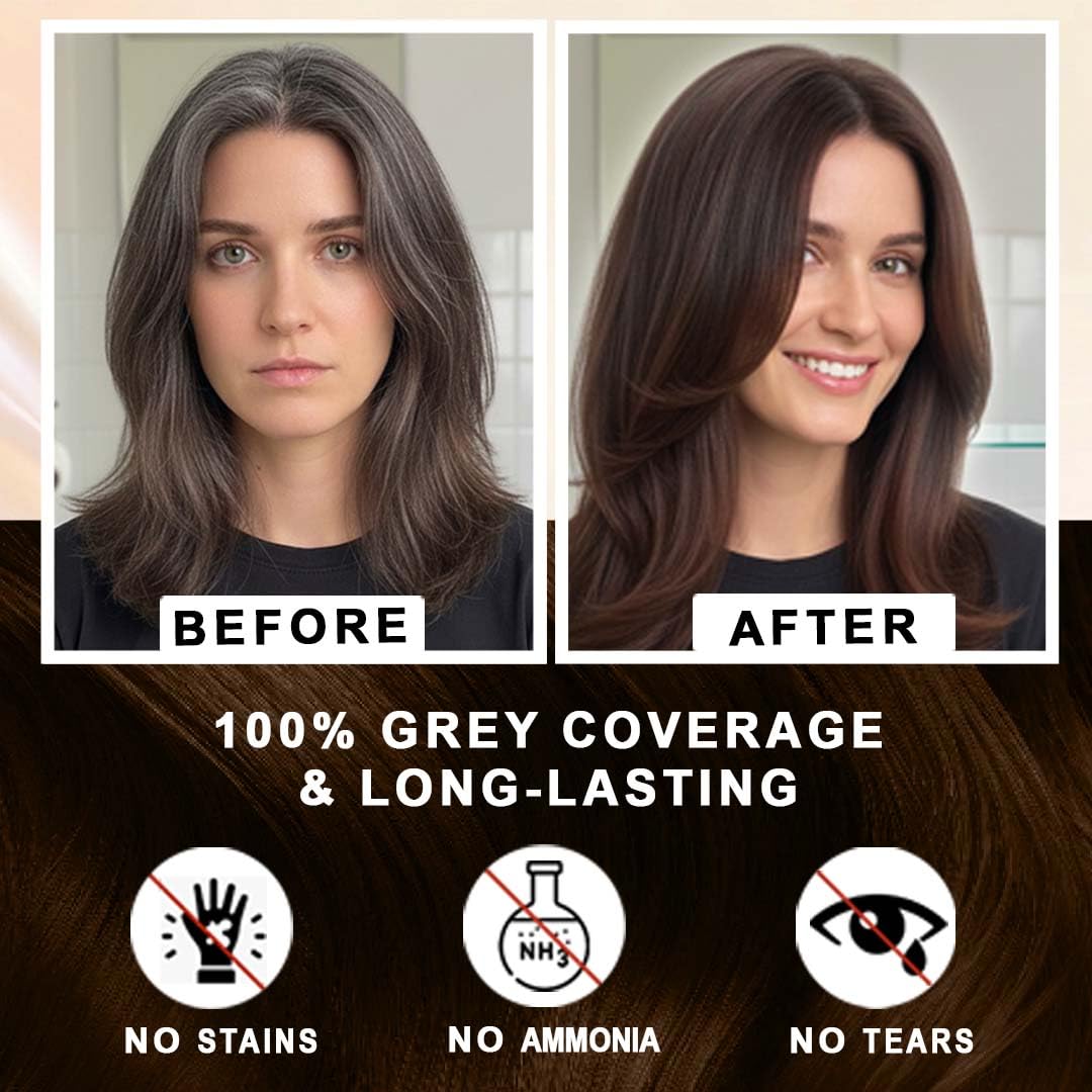 VIP Hair Colour Shampoo Semi-Permanent Dark Brown Sachets, 10 ml Pack of 10 – view 6