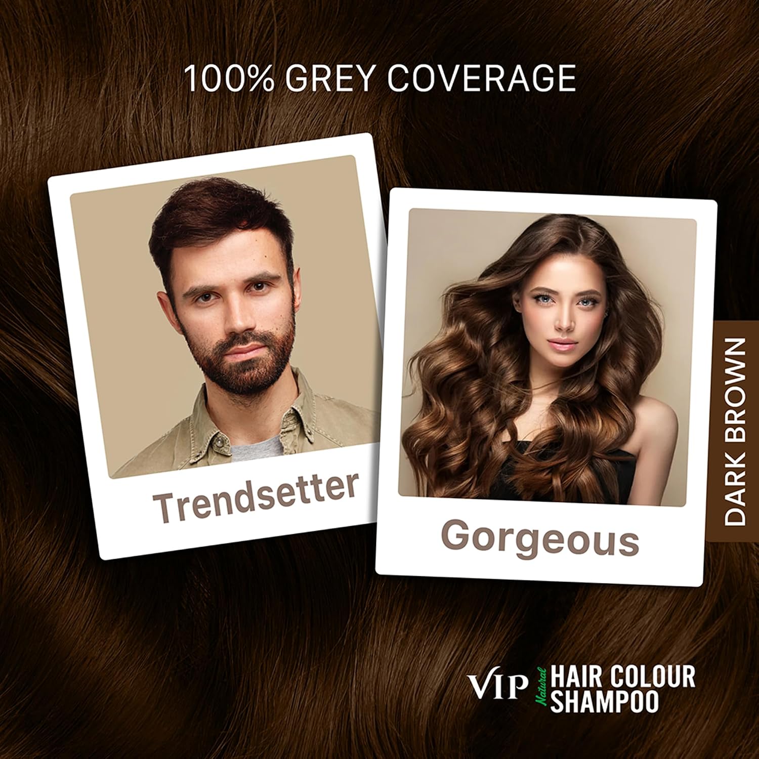 VIP Hair Colour Shampoo Semi-Permanent Dark Brown Sachets, 10 ml Pack of 10 – view 7