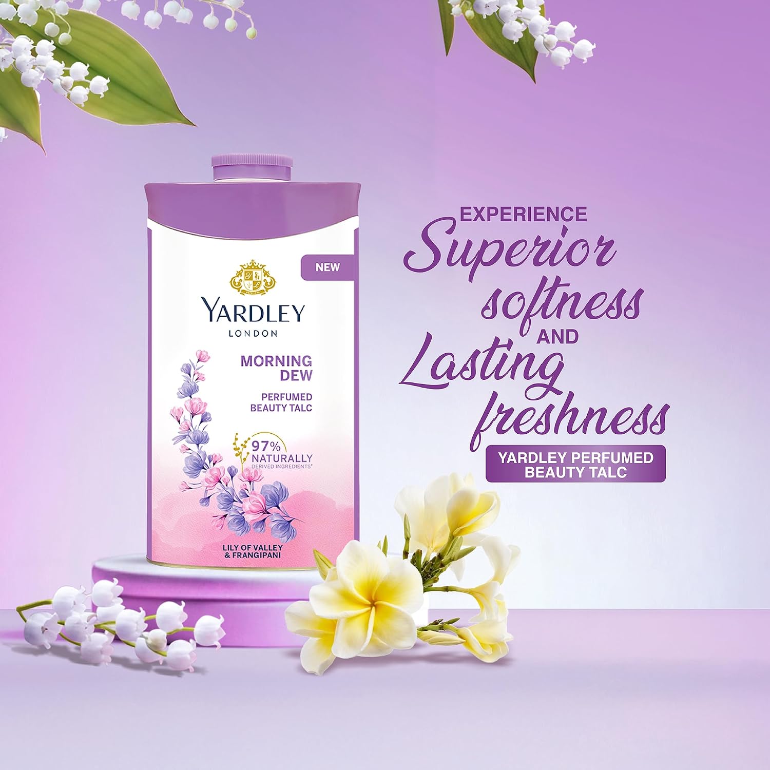 Yardley London Morning Dew Perfumed Talc for Women, 250g – view 4