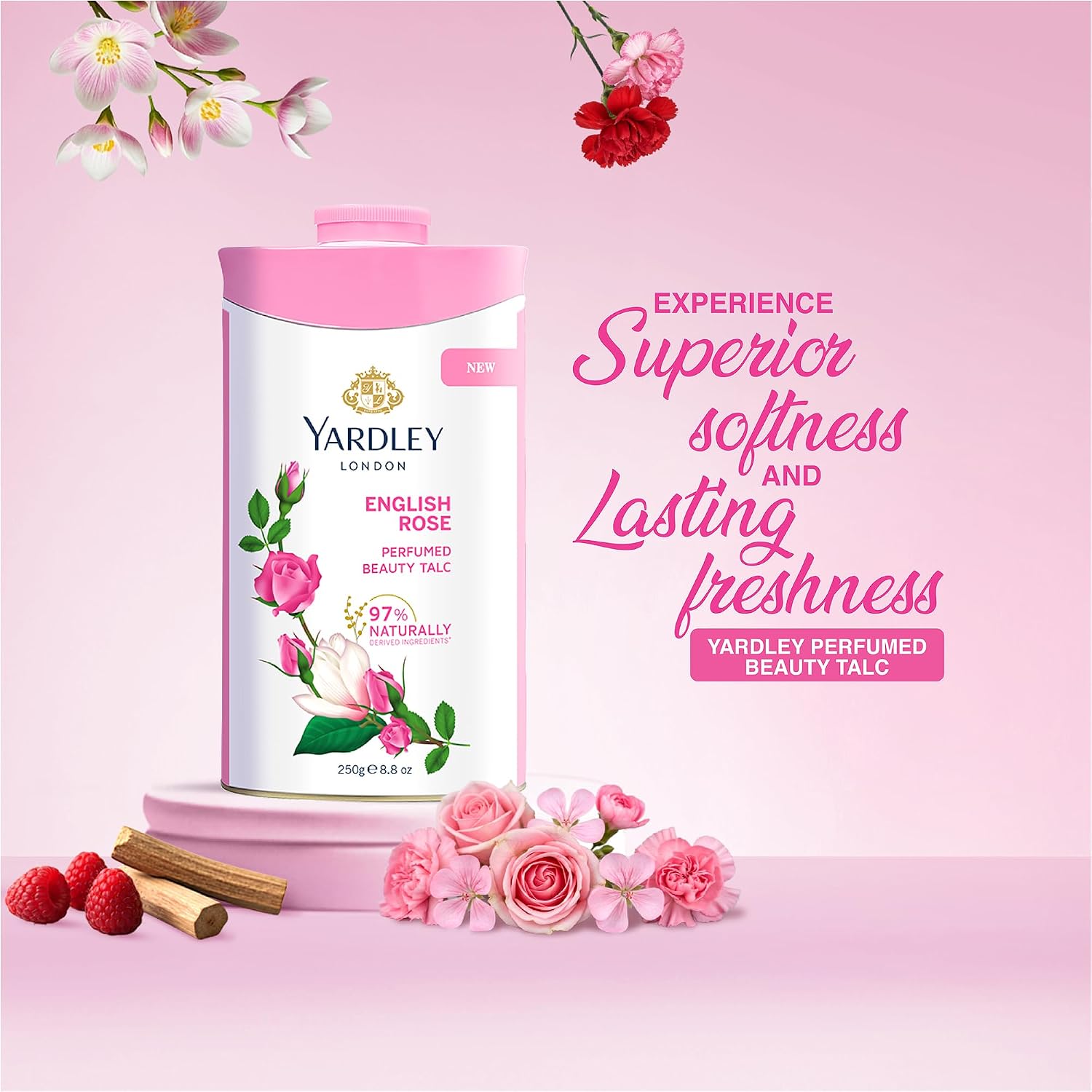 Yardley London English Rose Perfumed Talc, 250g – view 4