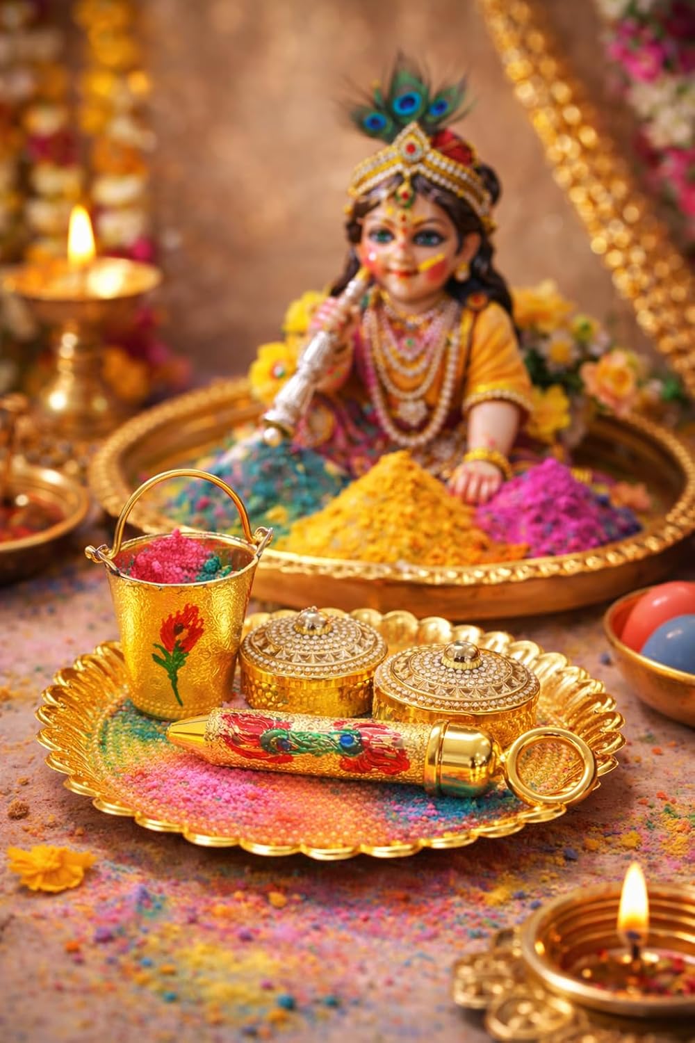 JAIPUR ACE Laddu Gopal Holi Pichkari Balti Thali Set – view 7