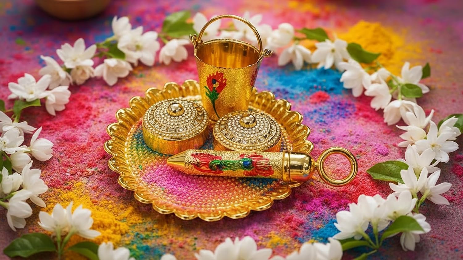 JAIPUR ACE Laddu Gopal Holi Pichkari Balti Thali Set – view 3