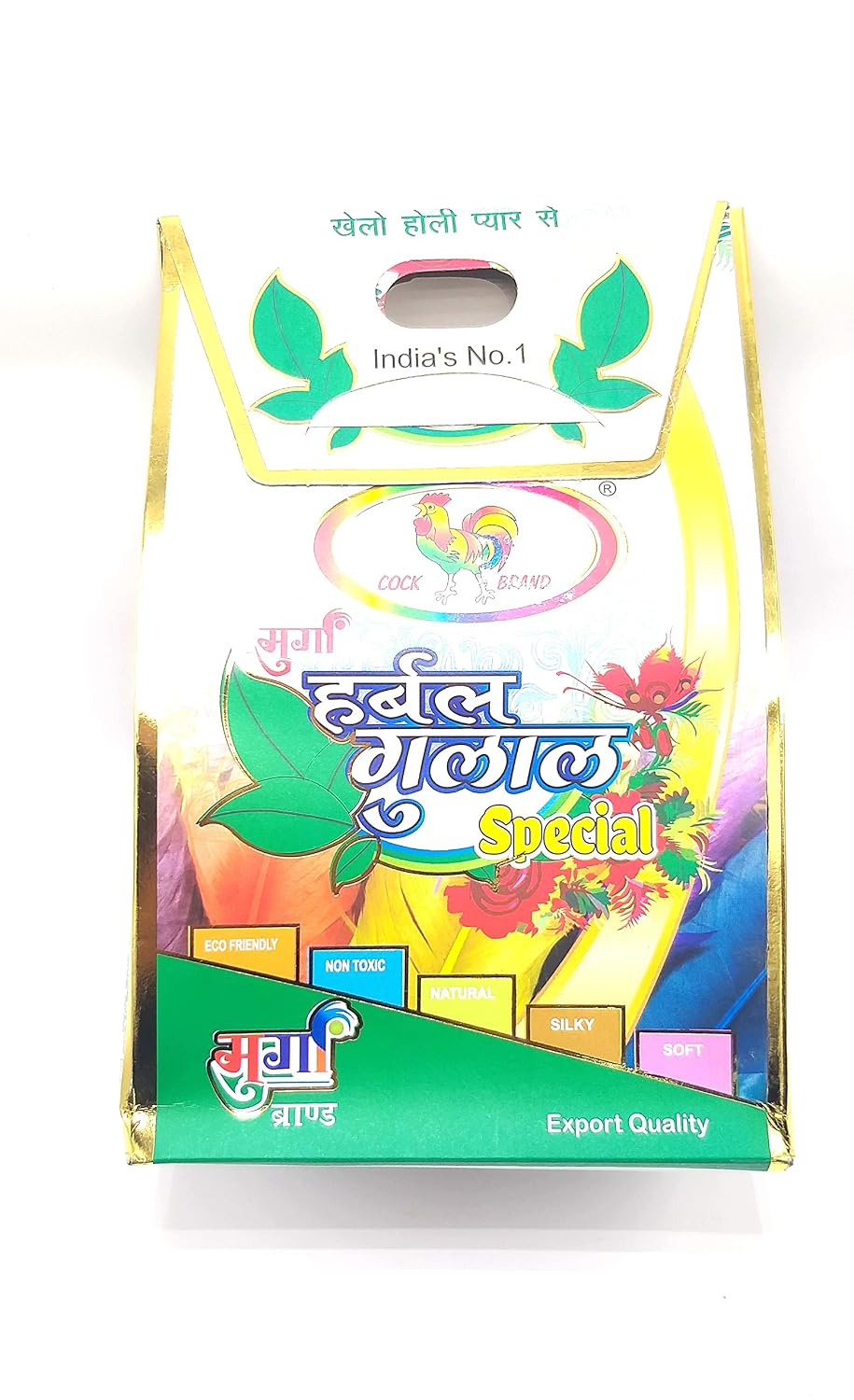 Newebit's Cock Herbal Gulal Natural Holi Colours Powder. Pack of 5 Colors (80 gm Each) - Multicolour