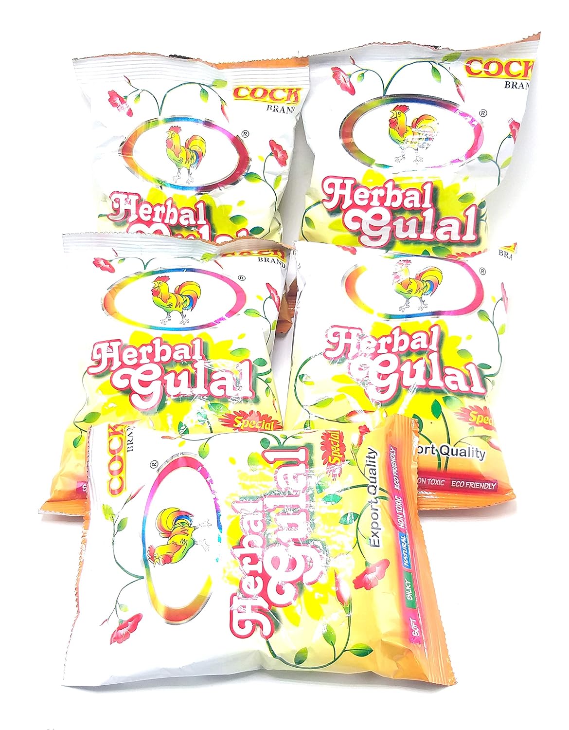 Newebit Cock Herbal Gulal Natural Holi Colours Powder, Pack of 5 – view 3