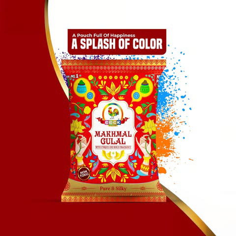 Makhmal Holi Gulal (Red) by Cock 80Gm – view 2