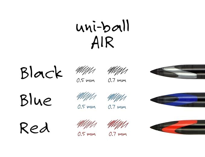 uni-ball Air UBA188M 0.5 mm Roller Ball Pens, Black Ink, Pack of 3 – view 5