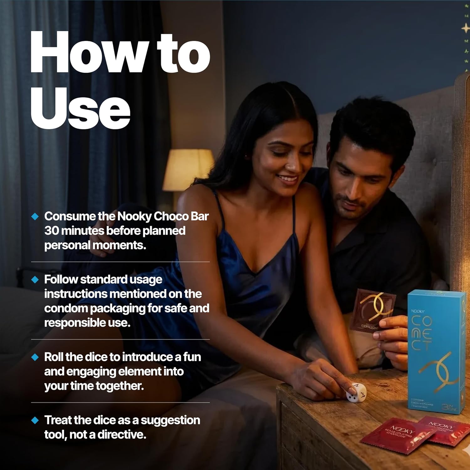 InstaEats Nooky Connect Romance Booster Kit with Condoms, Chocolates & Scratch Cards - Blue Edition, Pack of 1 – view 3
