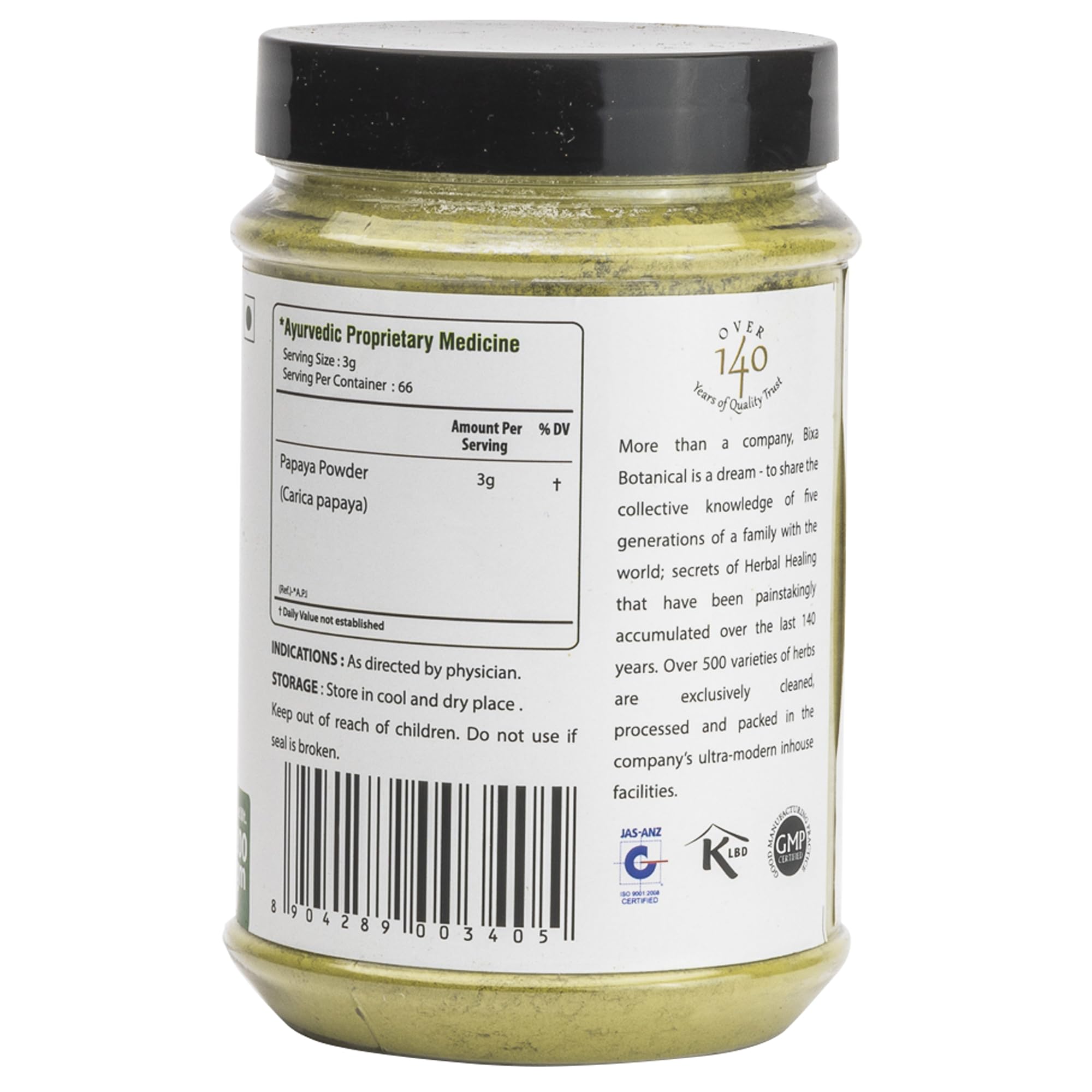 Papaya Leaf Powder I 200 gm I Supports Healthy Blood Platelets I Skin Brightening – view 2