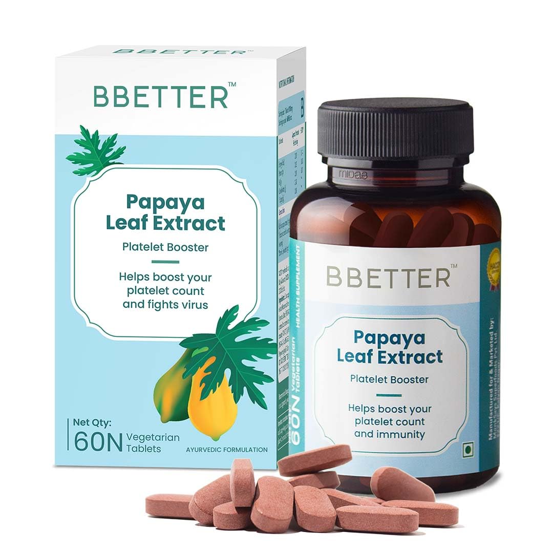 BBETTER papaya leaf extract tablets front pack view