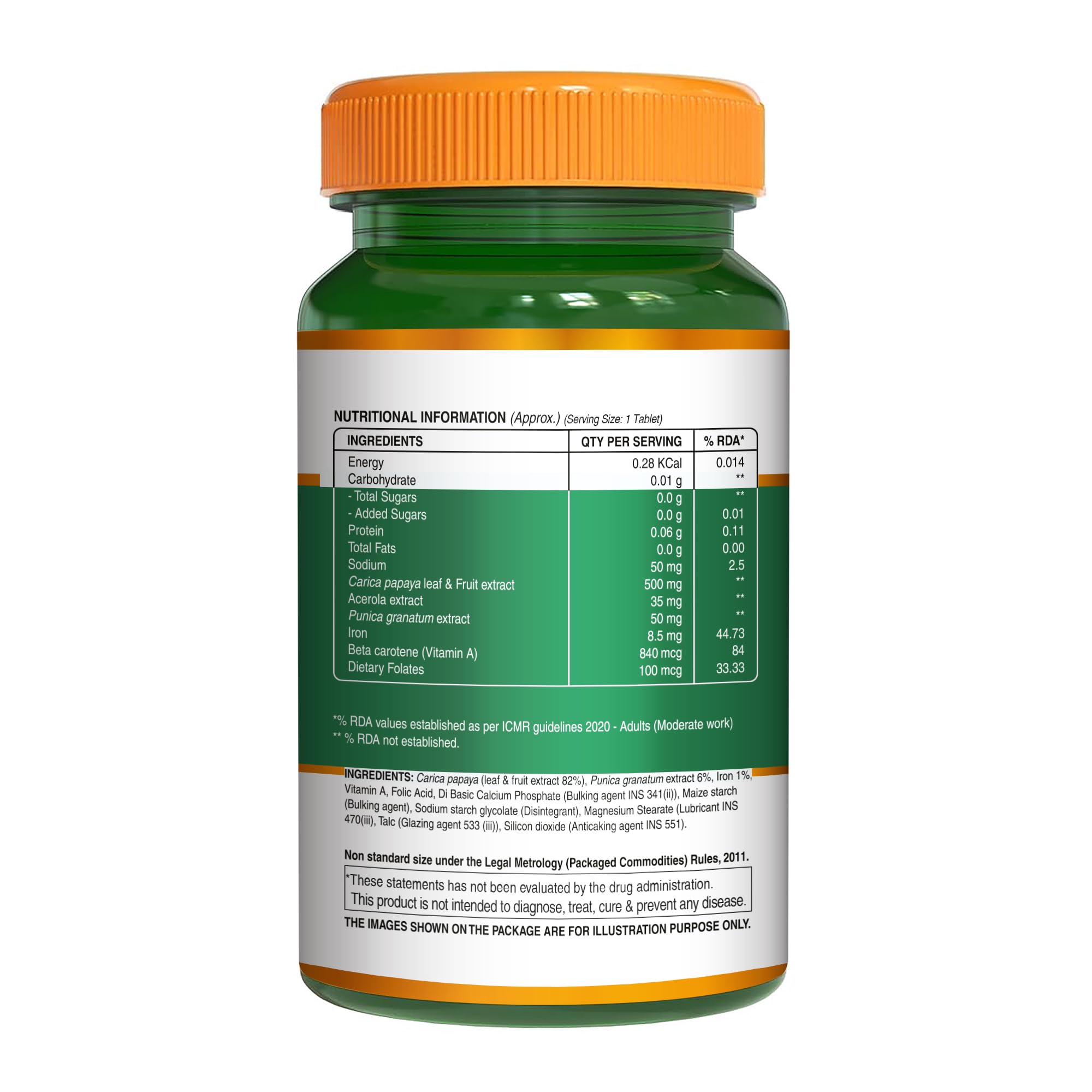 Pure Nutrition Papaya Leaf & Fruit Extract, 60 Veg Tablets – view 7