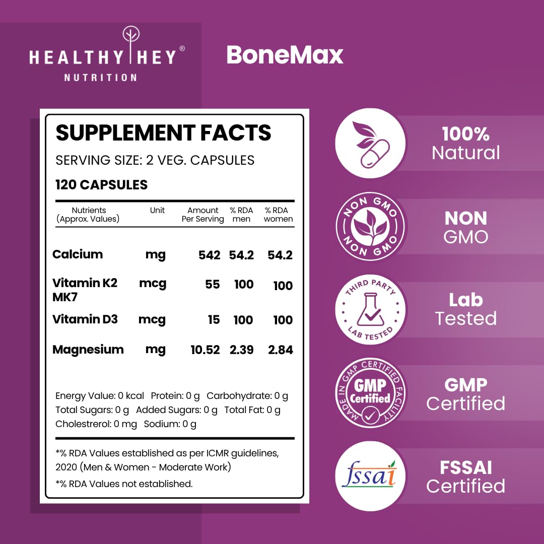 HealthyHey Nutrition Calcium And Vitamin D3 Capsules – view 2
