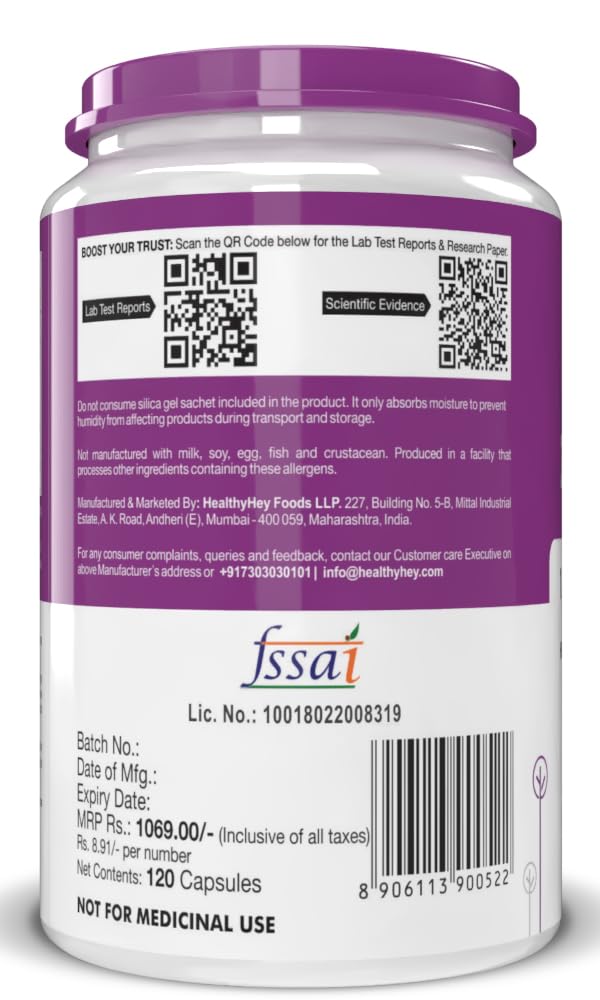 HealthyHey Nutrition Zinc Citrate, Supports Immune and Immunity - 120 Veg Capsules – view 9