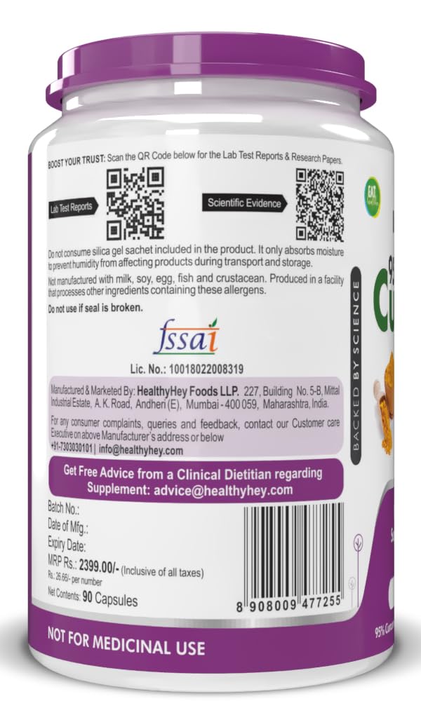 HealthyHey Nutrition Curcumin with Bioperine 1310mg (Ultra Pure) – view 8