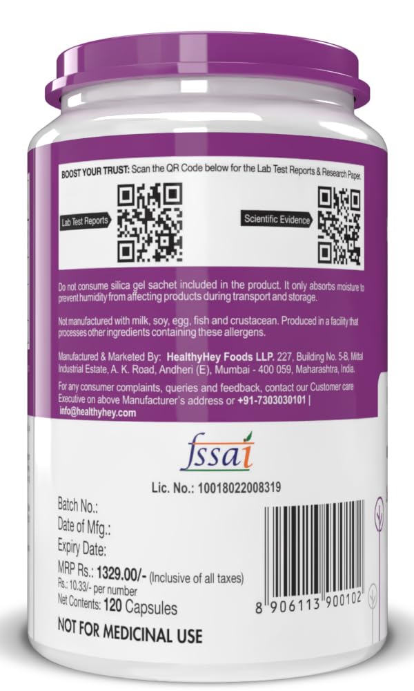 Healthyhey Nutrition N-Acetyl L-Cysteine (NAC) - Non-GMO - Gluten Free -Pack of 120 Veg. Capsules – view 8