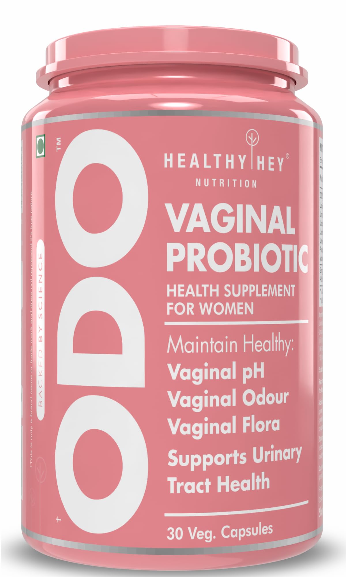 HealthyHey Nutrition ODO Vaginal Probiotics for Women pH Balance with Prebiotics & Lactobacillus Probiotic Blend - Vaginal Health Supplement - PromoteVaginal Odor & Vaginal Flora - 30 Veg Capsules