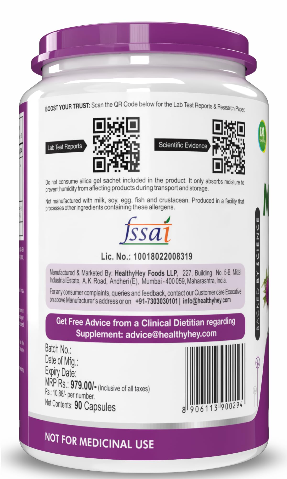 HealthyHey Nutrition Milk Thistle Capsules For Liver Health - High Strenght -Extract - 90 Veg. Capsules – view 9