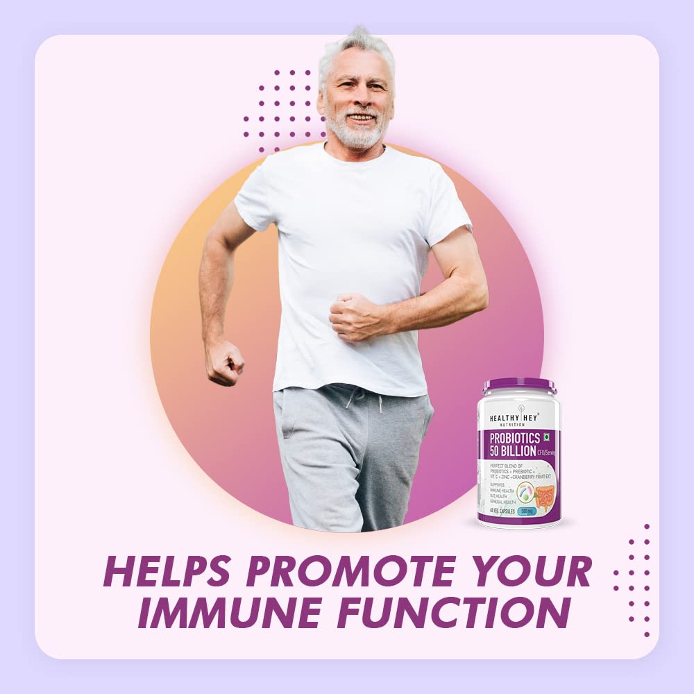 HealthyHey Nutrition Probiotics 50 Billion CFU Multi- Strains, 60 Veg. Capsules, Targeted Release Technology, Stomach Acid Resistant, No Need for Refrigeration, Non-GMO, Gluten-Free – view 3