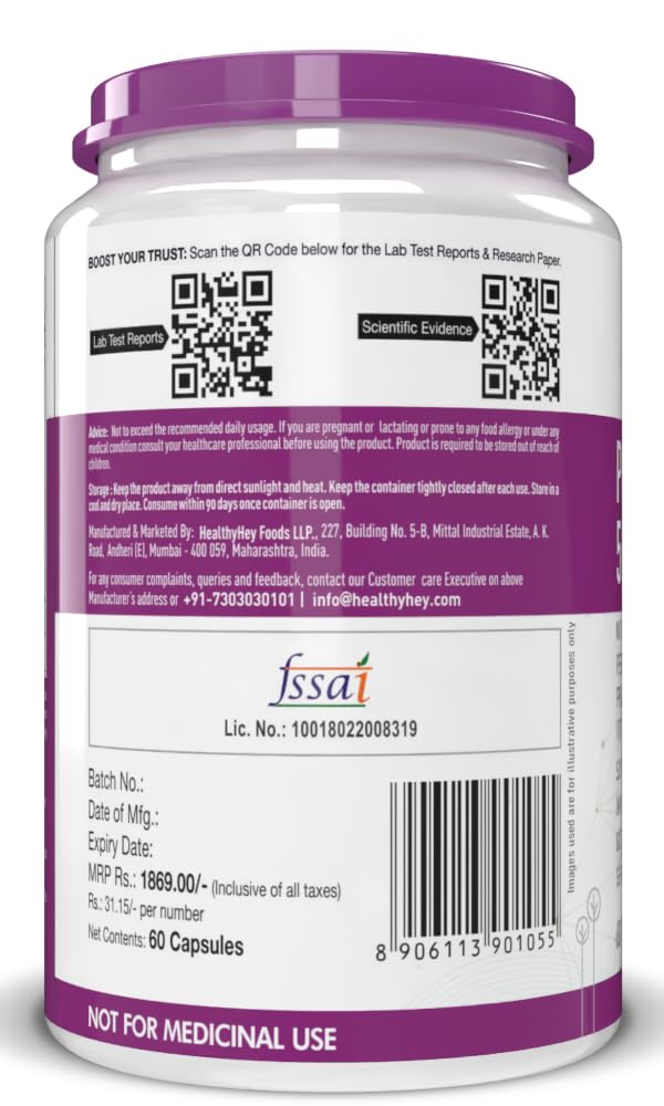 HealthyHey Nutrition Probiotics 50 Billion CFU Multi- Strains, 60 Veg. Capsules, Targeted Release Technology, Stomach Acid Resistant, No Need for Refrigeration, Non-GMO, Gluten-Free – view 9