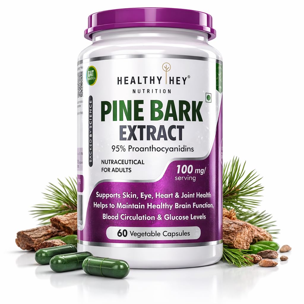 HealthyHey Nutrition Pine Bark Extract - 100 mg per serving - 60 Vegetable Capsules – view 1