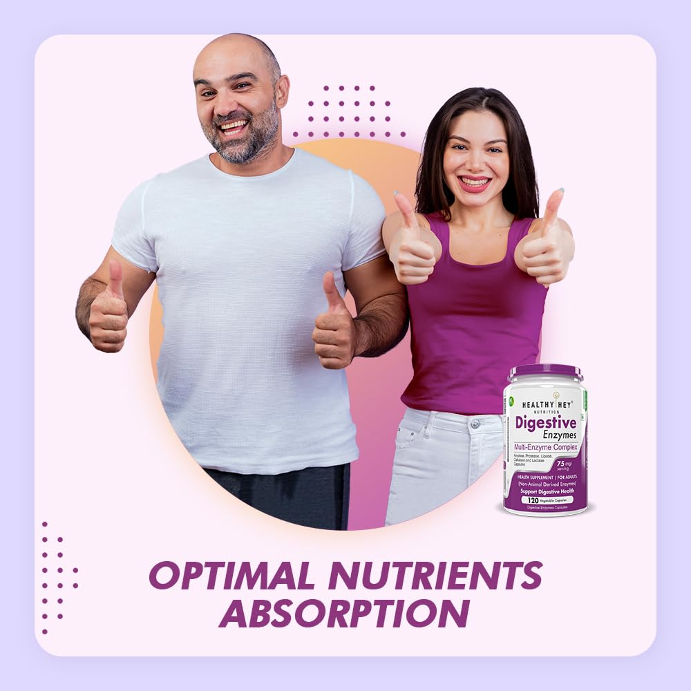 HealthyHey Nutrition Digestive Enzymes Capsules - Amylase, Lipase, Protease, Multi-Enzyme Complex Tablet - 120 Vegetable Capsules – view 5