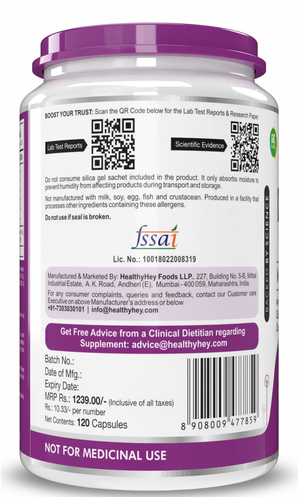 HealthyHey Nutrition Digestive Enzymes Capsules - Amylase, Lipase, Protease, Multi-Enzyme Complex Tablet - 120 Vegetable Capsules – view 8
