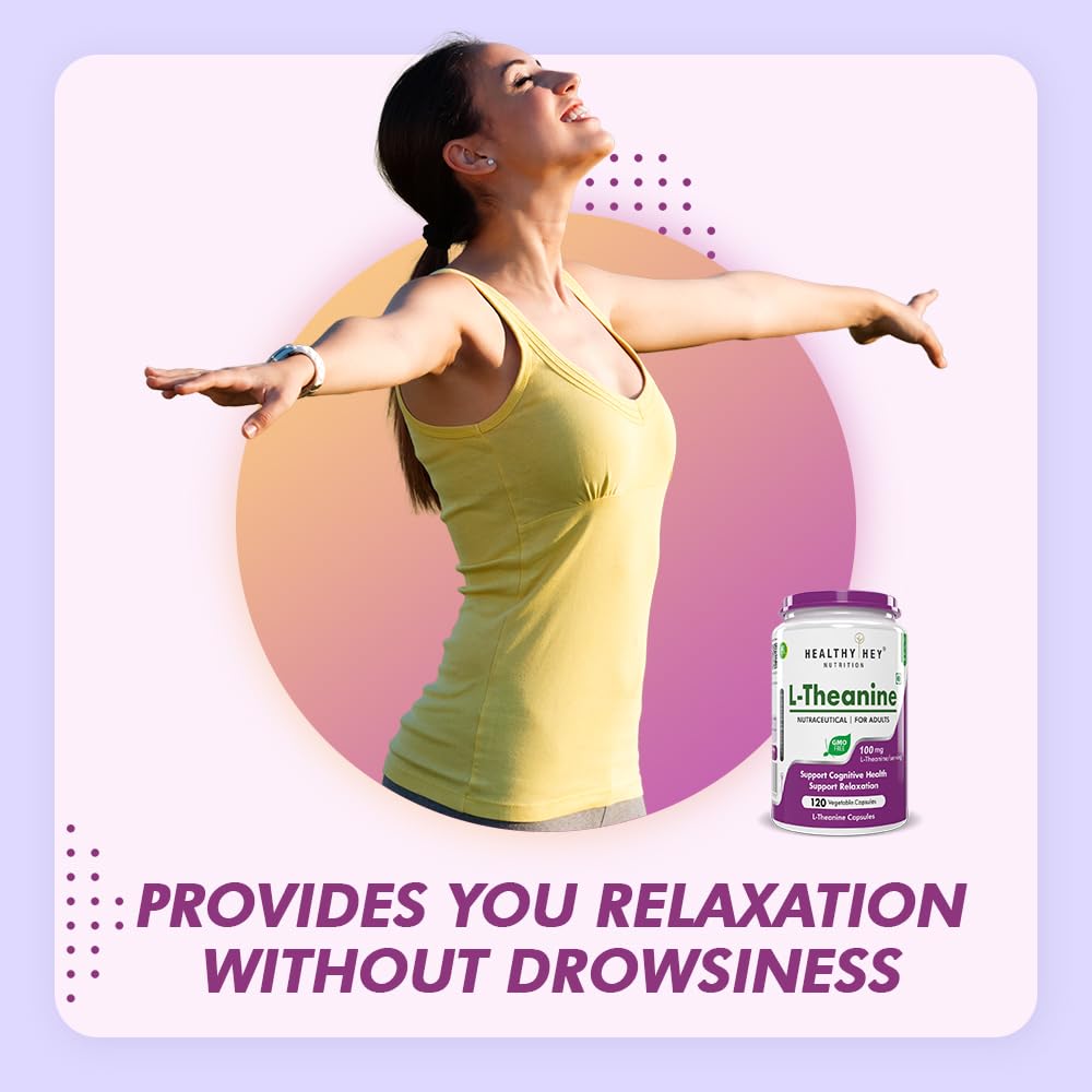 HealthyHey Nutrition L-Theanine -Support Relaxation -Pack of 120 Vegetarian Capsules – view 3