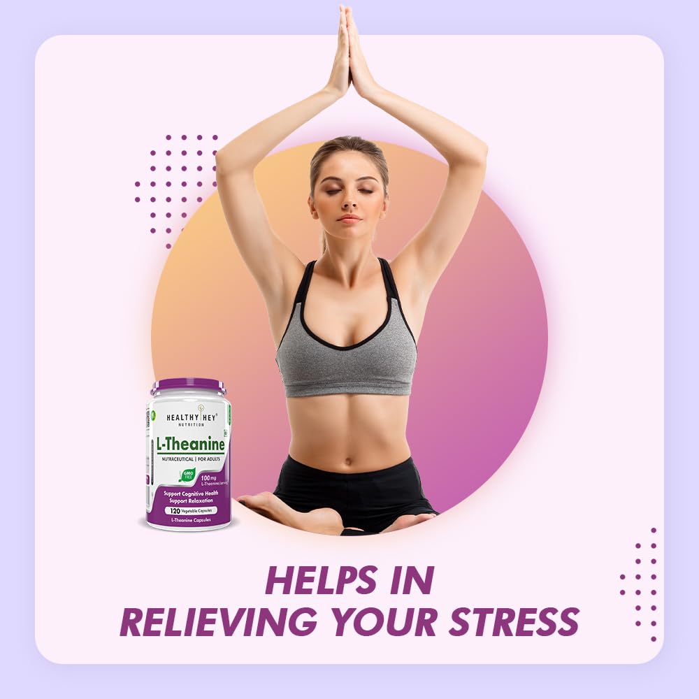 HealthyHey Nutrition L-Theanine -Support Relaxation -Pack of 120 Vegetarian Capsules – view 4