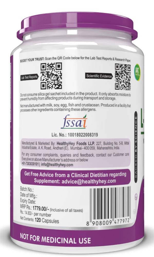HealthyHey Nutrition L-Theanine -Support Relaxation -Pack of 120 Vegetarian Capsules – view 8