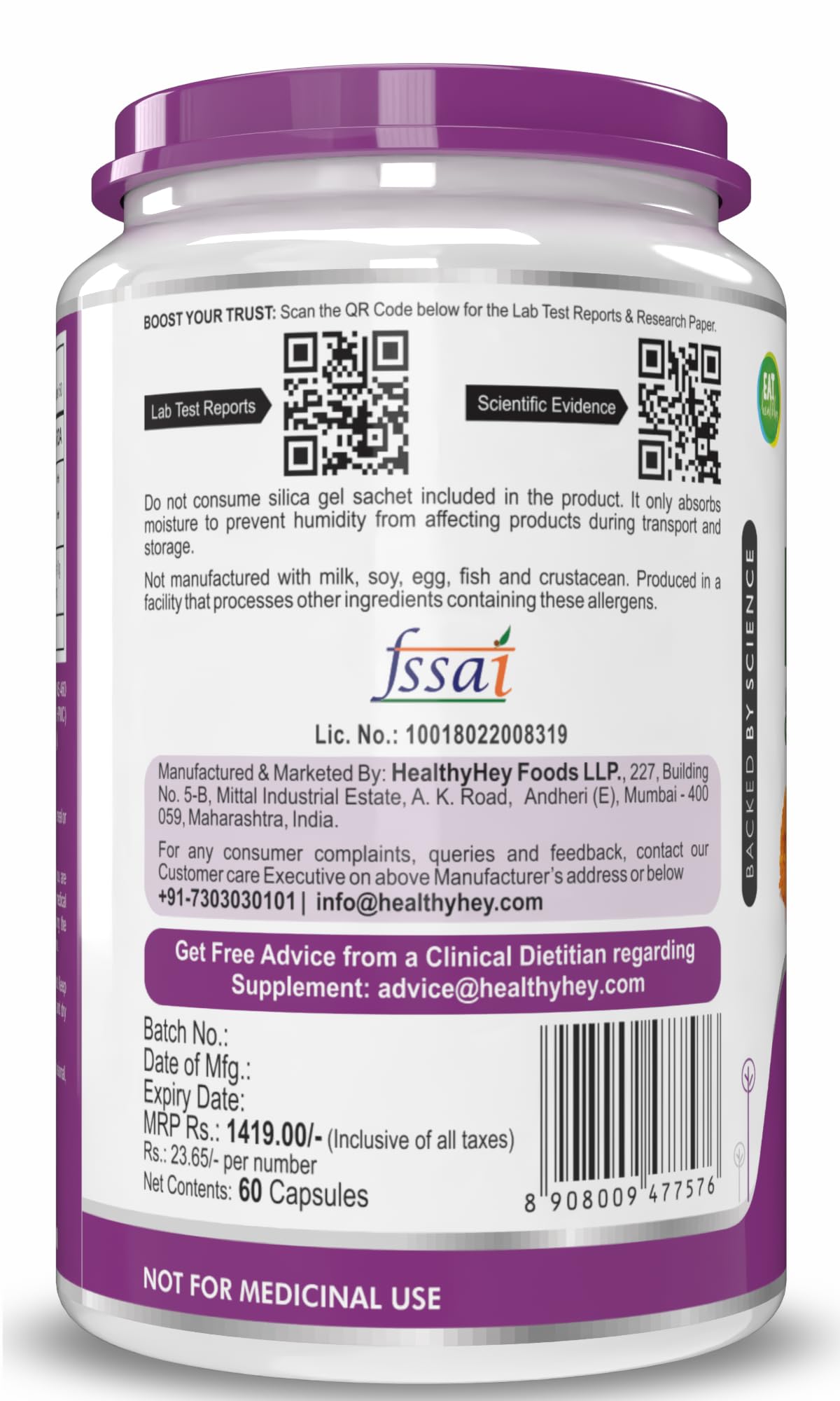 HealthyHey Lutein with Zeaxanthin - Support Eyes Health - 60 Veg. Capsules (Pack of 1) – view 3